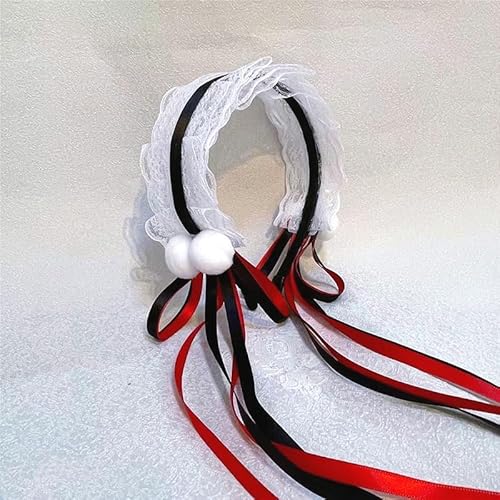 RUDFUZ Kawaii Katze Ohren Stirnband Spitze Bogen Kopf Wrap Lolita Hochzeits party Cosplay Maid Kopf bedeckung Frauen Mädchen Anime Haarschmuck von RUDFUZ