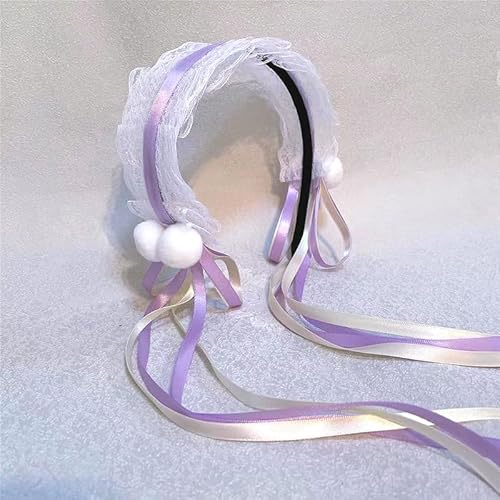 RUDFUZ Kawaii Katze Ohren Stirnband Spitze Bogen Kopf Wrap Lolita Hochzeits party Cosplay Maid Kopf bedeckung Frauen Mädchen Anime Haarschmuck von RUDFUZ