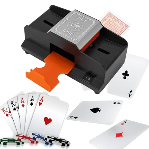 Kartenmischmaschine Elektrische, Poker Kartenmischmaschine, UNO Automatischer Kartenmischer, Batteriebetriebene Spielkarten-Shuffler-Maschine für Pokerspiele, UNO, Blackjack, Hand und Fuß, Bridge von RUETERY