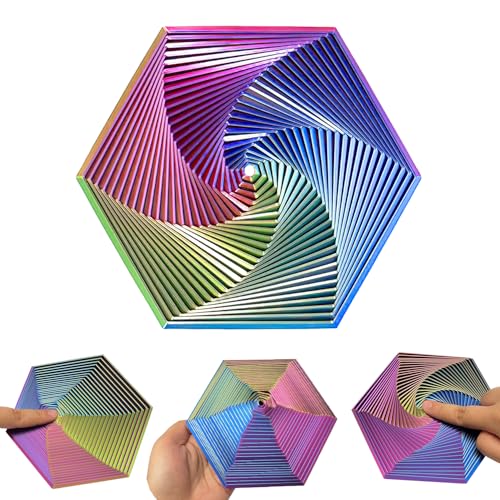 Fractal Fidget Hexagon, 3D-Spiralkegel-Fidget-Spielzeug für Erwachsene, Steampunk Whirling Wonder Fidget für Kinder und Erwachsene (Stil 3) von RUGBOL