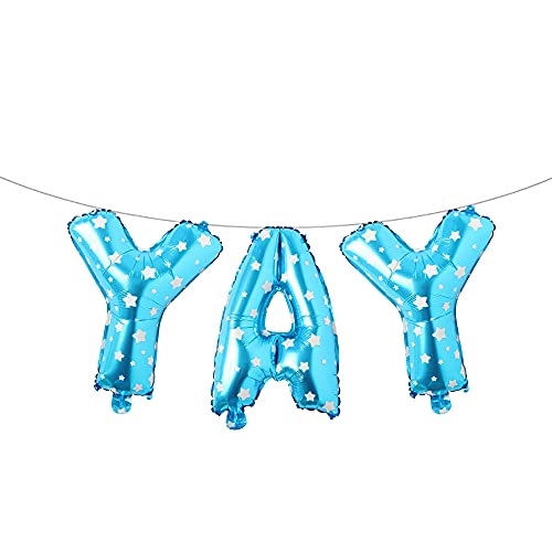 Bachelorette Party Dekorationen Ballons - Brautdusche Dekorationen Yay Party Banner Ballon Verlobung Party Dekoration - Bachelorette Favor (Yay Blue Star) von RUIANSI