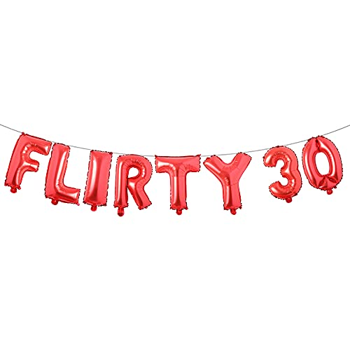 Flirty 30 Ballon Dirty 30 Geburtstag Dekoration Flirty 30 Geburtstag Dekoration 30 Geburtstag Geschenk für Frauen (Flirty 30 Rot) von RUIANSI