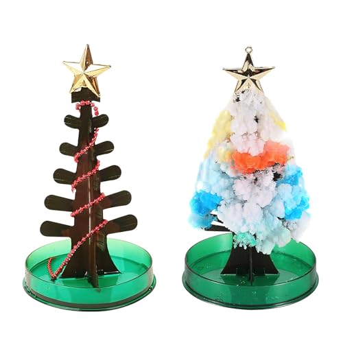 1 x Magic Growing Crystal Christmas Tree Set Grow Your Own Crystals Science Kit Stocking Filler Christmas Eve Box Party Favours Loot Bag Fillers Lucky Dip for Boys and Girls (Farbe) von RUICUBEI