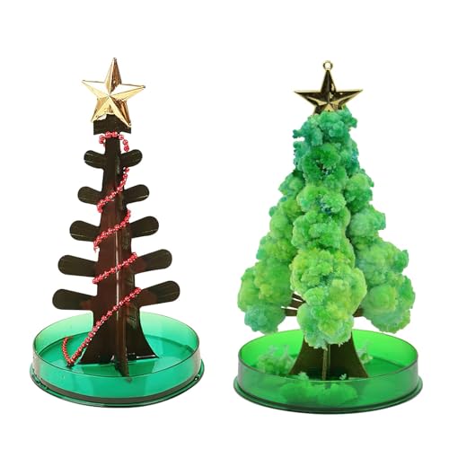 1 x Magic Growing Crystal Christmas Tree Set Grow Your Own Crystals Science Kit Stocking Filler Christmas Eve Box Party Favours Loot Bag Fillers Lucky Dip for Boys and Girls (Grün) von RUICUBEI