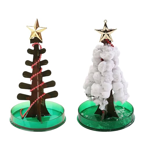 1 x Magic Growing Crystal Christmas Tree Set Grow Your Own Crystals Science Kit Stocking Filler Christmas Eve Box Party Favours Loot Bag Fillers Lucky Dip for Boys and Girls (Weiß) von RUICUBEI