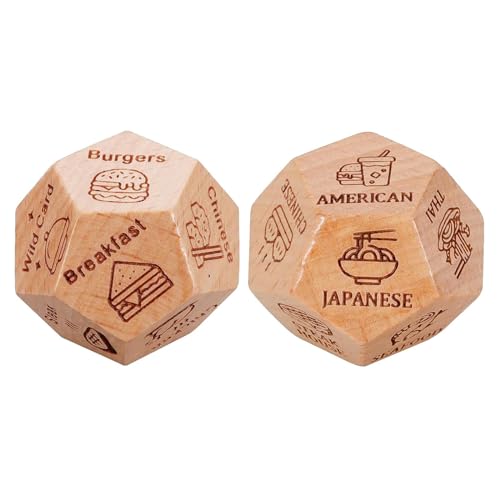 Date Night Dinner Dice – Adventure Meal Dice, Interaktives Essenspiel | Ideenwürfel für Erwachsene, lustige Dating-Würfel für Valentinstagsmahlzeiten, lustiges Geschenk (2 Stück) von RUICUBEI