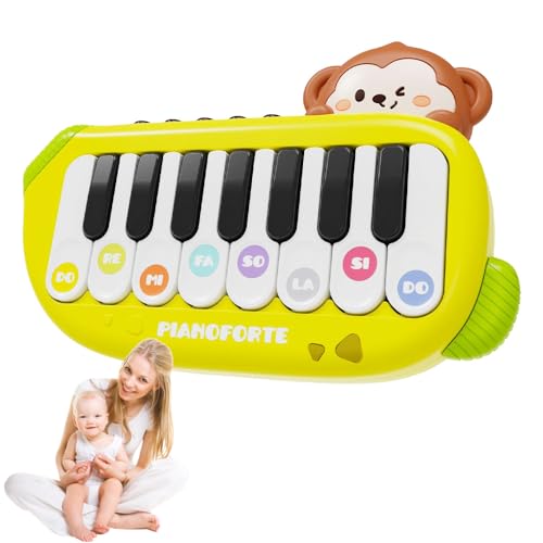 Klaviere und Tastaturen für Kinder, Gitarren und Saiteninstrumente für Kinder, Schlagzeug und Schlagzeug für Kinder, E-Learning Piano Tascheninstrument Camping Outdoor (Affe gelb) von RUICUBEI