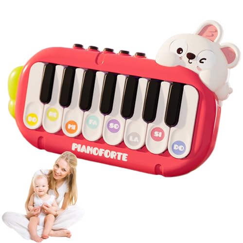 Klaviere und Tastaturen für Kinder, Gitarren und Saiteninstrumente für Kinder, Schlagzeug und Schlagzeug für Kinder, E-Learning Piano Tascheninstrument Camping Outdoor (Kaninchen rot) von RUICUBEI