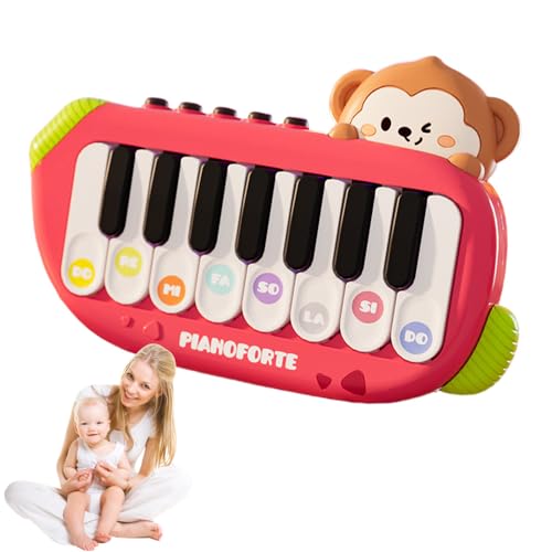 Klaviere und Tastaturen für Kinder, Gitarren und Saiteninstrumente für Kinder, Schlagzeug und Schlagzeug für Kinder, E-Learning Piano Tascheninstrument Camping Outdoor (roter Affe) von RUICUBEI