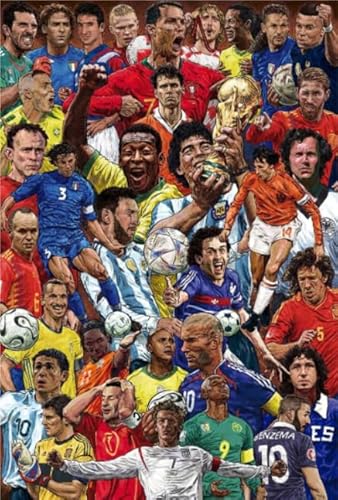 1000 Pieces, Abstract Soccer Player, Art Colour Jigsaw, Fun Game Toy Posters Educational Game, Memory Games for The Elderly Wy332Zq von RUIYANMQ