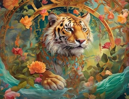 1000 Teile Puzzle, Animal Tigers Posters, Jigsaw Puzzles, Colourful, Puzzles Für Ältere Erwachsene, Unregelmäßige Puzzleteile, Memory Cognition Games Wy9Zq von RUIYANMQ