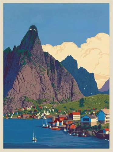 Puzzle 1000 Stück - Scandinavias Vintage Travel Art Poster - Colorful Puzzle - Gedächtnis Spiele Für Erwachsene - Family Fun Challenge Toys Yq227Zp von RUIYANMQ