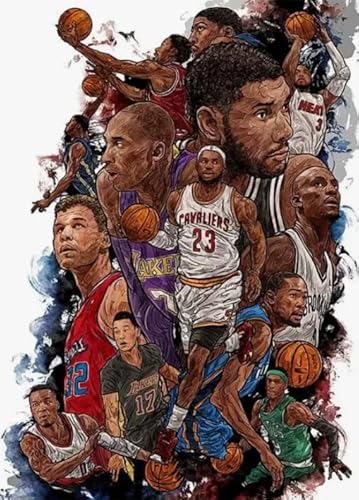 Puzzle　1000 Teile - Basketball Player - Abstract Art Puzzlas - Colorful Irregular Puzzles - Memory Games for Adults - Spielzeug Zum Stressabbau Für Die Ganze Familie Tk87Zw von RUIYANMQ