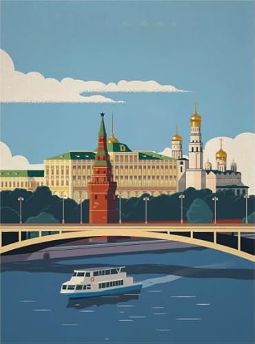 Puzzles 1000 Stück, Colourful Jigsaw, Russian Retro Landscape Travel Art Posters, for Aldult Educational Toys, Irregular Jigsaw Memory Game Wy142Zq von RUIYANMQ