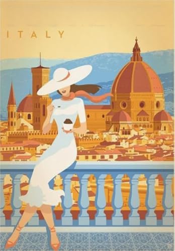 RUIYANMQ 1000 Teile Puzzle Landschaft Illustrationen Italien Vintage Reisekunst Poster Für Familie Stressabbau Lernspielzeug Qz639Yk von RUIYANMQ