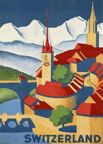 Scotlands Retro Travel Art Posters, Puzzles 1000 Stück, Abstraktes Kunstpuzzle, Gedächtnisspiele Für Erwachsene, Stressabbau-Spielzeug Für Die Ganze Familie Wy159Zq von RUIYANMQ