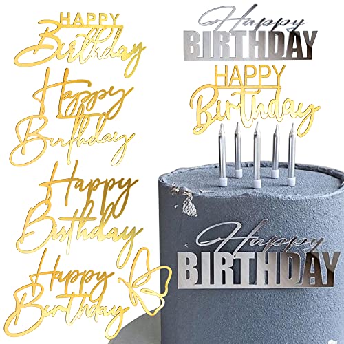 Happy Birthday Cake Topper Happy Birthday Tortendeko Geburtstag Torten Topper Acryl Caketopper Kuchendeko Tortenaufleger Mädchen Kuchen Deko Geburtstagsdeko Cake Decoration Torten Deko Cupcake Topper von RUIYDZ