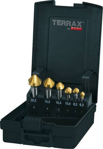 RUKO A102152TRO Kegelsenker-Set 6teilig 6.3 mm, 8.3 mm, 10.4 mm, 12.4 mm, 16.5 mm, 20.5mm HSS TiN 1 von RUKO