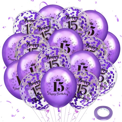 Lila Geburtstag Ballon Dekorationen (Lila 15. Geburtstag Ballons) von RUMIA