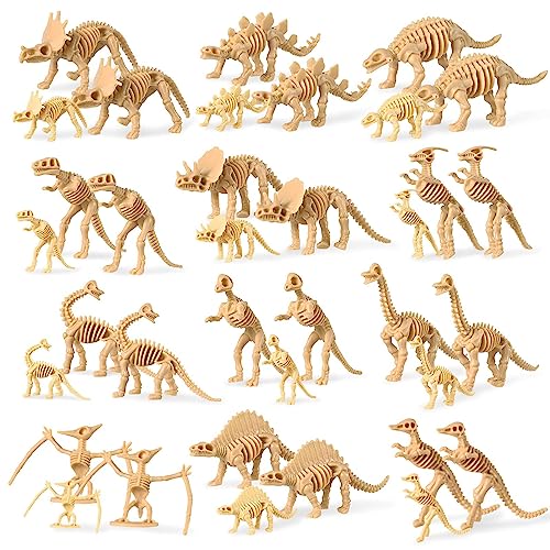 36 Stück Dinosaurier Fossil Skelette, sortierte Figuren Dino Knochen für Wissenschaft spielen Dino Sand Dig Dinosaurier Geschenke für Dinosaurier Themed Geburtstag Weihnachten Thanksgiving Party Favor von RUMIA