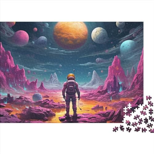 2023 Hölzern Puzzle Planet, Familienurlaub-Puzzle 500 Teile Puzzles, Astronaut Puzzles,Hausdekoration, Erwachsene von RUNPAW