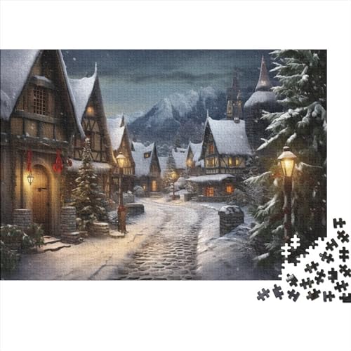 2023 Hölzern Puzzle Weihnachtsszenen, Familienurlaub-Puzzle 1000 Teile Puzzles, Geschenk Puzzles,Hausdekoration, Erwachsene von RUNPAW