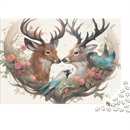 Hölzern Puzzle Magischer Hirsch 300 Piece Puzzle for Adults and Children Aged 14 and Over, Puzzle with Hirsch motif 300pcs (40x28cm) von RUNPAW