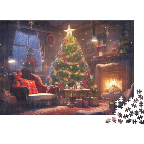 Hölzern Puzzle Weihnachtsszenen 1000 Piece Puzzle for Adults and Children Aged 14 and Over, Puzzle with Geschenk 1000pcs (75x50cm) von RUNPAW