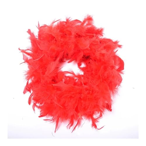 Flauschiger Federboa-Schal, 2 m, Feder-Schals, Bekleidungszubehör, Feder-Kostüm, Party, Hochzeit, Dekoration (rot) von RUNQISI