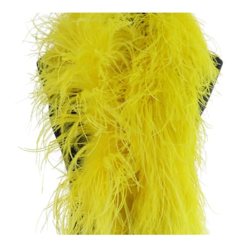 Individuelle Boa natürliche Straußenfeder-Besatz, Kleid, Nähdekoration, für Damen, Party, Basteldesign (gelb, 20-lagig, 1 Meter) von RUNQISI