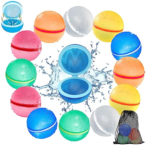 12 Stück Wasserbomben Selbstschließend Set Wiederverwendbar, 1 Sekunde Schnellbefüllung Wasserbombe Water Balloons, Magic Balloons Selbstschließende Wasserballons ohne Knoten für Sommer Party 12 Stück Wasserbomben Selbstschließend Set Wiederverwendbar, 1 Sekunde Schnellbefüllung Wasserbombe Water Balloons, Magic Balloons Selbstschließende Wasserballons ohne Knoten für Sommer Party von RUYI
