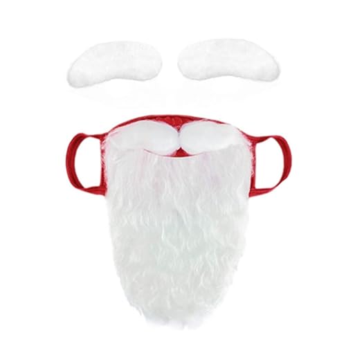 RUYUUEQ Adult Santa Claus Weihnachten Kostüm Perücke Bart Augenbraue Hut Set kleine Spielzeug für Weihnachten (E, A) von RUYUUEQ