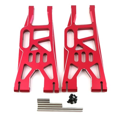 2 Stück Metall vorne hinten unten Aufhängungsarm for 1/5 Traxxas X-Maxx Xmaxx 6S 8S RC Monster Truck Upgrade Teile Zubehör(Rood) von RWEQUTES