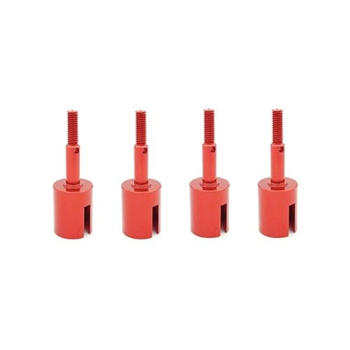 4 stücke Metall Rad Achse Rad Tasse for Tamiya TT01 TT02 TT02B TT02D TT02E 1/10 RC Auto Upgrades Teile zubehör(Rood) von RWEQUTES