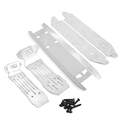 5 Stück Edelstahl vorne und hinten Chassis Armor Skid Plate Protector for 1/6 Traxxas XRT RC Truck Car Upgrade-Teile von RWEQUTES