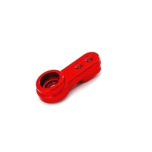 RWEQUTES 1 PCS Metall Servo Arm Servo Horn for FMS FCX24 1/24 RC Crawler Auto Ersatzteile Zubehör, Rot(Rood) von RWEQUTES