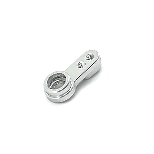 RWEQUTES 1 PCS Metall Servo Arm Servo Horn for FMS FCX24 1/24 RC Crawler Auto Ersatzteile Zubehör, Rot(Silver) von RWEQUTES