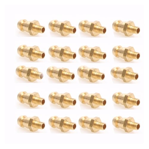 RWEQUTES 20PCS Metall Wasser Kühlung Düsen M3 M4 M5 M6 Gewinde Wasserhahn Messing Kraftstoff Nippel Stecker for RC Benzin Boot Teile(M3) von RWEQUTES