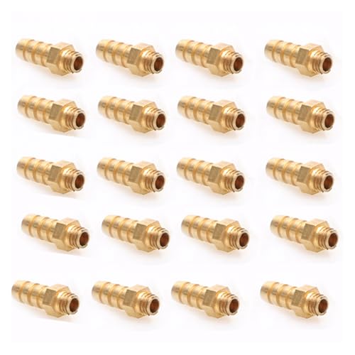 RWEQUTES 20PCS Metall Wasser Kühlung Düsen M3 M4 M5 M6 Gewinde Wasserhahn Messing Kraftstoff Nippel Stecker for RC Benzin Boot Teile(M5) von RWEQUTES