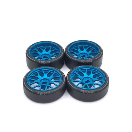 RWEQUTES 27 mm Drifträder for Wltoys 1/28 K969 K979 K989 K999 P929 P939 284131 iw04m iw02 rm02 rm03 dgawd Mini-Q KYOSHO RC Autoteile(Blauw) von RWEQUTES