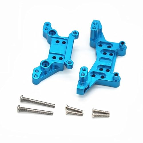 RWEQUTES 2Pcs Metall Vorne Und Hinten Shock Tower for MJX H16 16207 16208 16209 16210 1/16 RC Auto Upgrade Teile zubehör(Blauw) von RWEQUTES