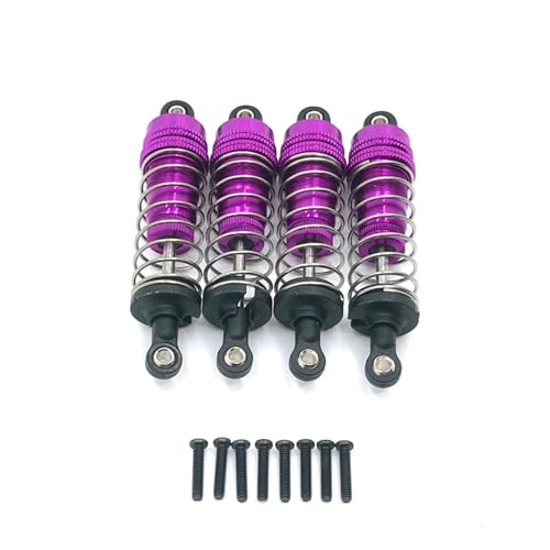 RWEQUTES 4PCs/1set Metall Vorne und Hinten Universal Stoßdämpfer for Wltoys 124019 144001 RC Auto Upgrade Teile(Purple) von RWEQUTES