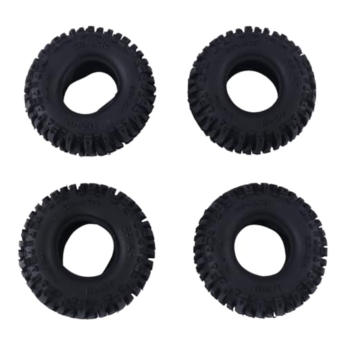 RWEQUTES 4Pcs 55X22mm 1,0 Gummi Reifen Rad Reifen for 1/18 1/24 RC Crawler Auto Axial SCX24 AX24 FMS FCX24 TRX4M Upgrade Teile von RWEQUTES