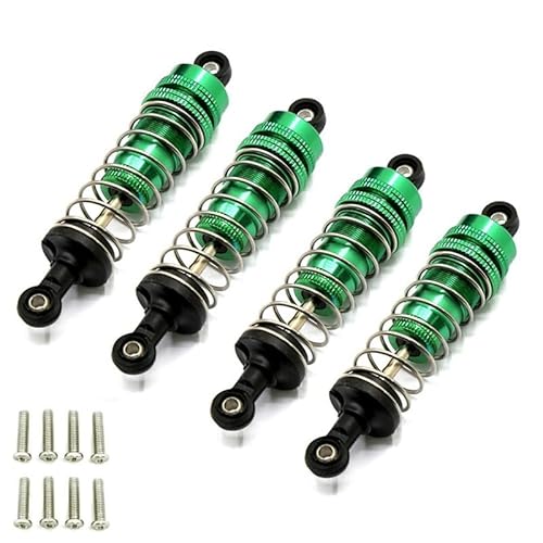 RWEQUTES 4Pcs Metall Stoßdämpfer Dämpfer for HBX 16889 16889A 16890 16890A SG1601 SG1602 1/16 RC Auto Upgrade Teile Zubehör(Green) von RWEQUTES