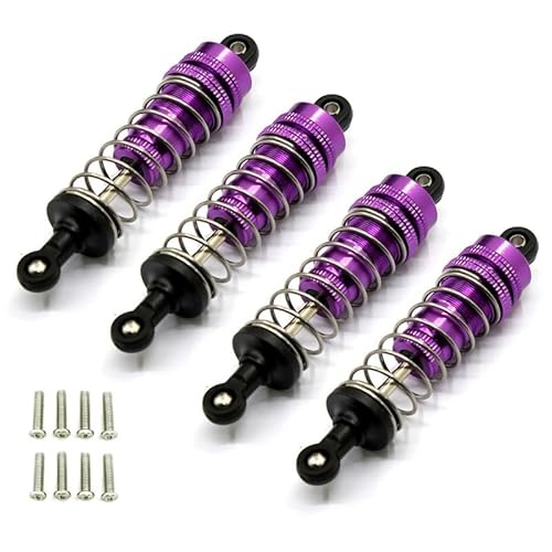 RWEQUTES 4Pcs Metall Stoßdämpfer Dämpfer for HBX 16889 16889A 16890 16890A SG1601 SG1602 1/16 RC Auto Upgrade Teile Zubehör(Purple) von RWEQUTES