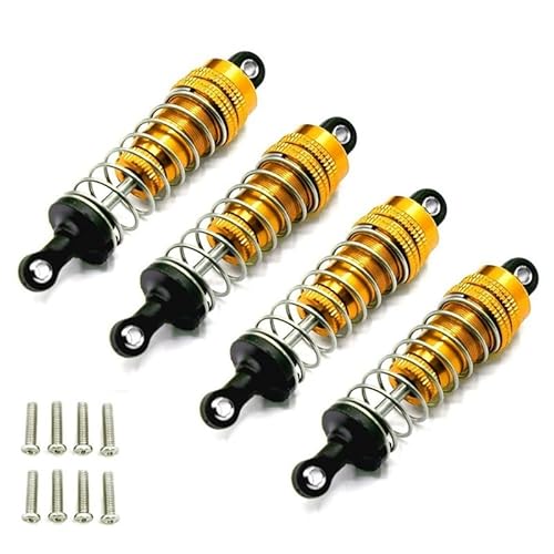 RWEQUTES 4Pcs Metall Stoßdämpfer Dämpfer for HBX 16889 16889A 16890 16890A SG1601 SG1602 1/16 RC Auto Upgrade Teile Zubehör(Yellow) von RWEQUTES