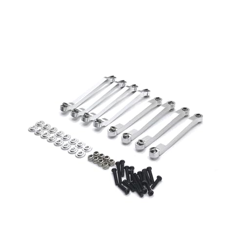 RWEQUTES 8 stücke Metall Chassis Zugstangen Feste Link Suspension Spurstange for MN D90 D91 D96 D99 D99S MN90 1/12 RC Auto Upgrade Teile(White) von RWEQUTES