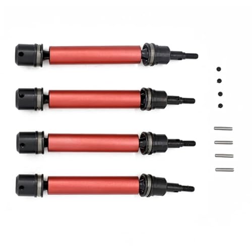 RWEQUTES Antriebswelle aus Metall, vorne und hinten, für Arrma 3S 1/10 Senton Granit Vorteks Old Big Rock V1 V2 Upgrade-Teile (Rot), 4 Stück von RWEQUTES