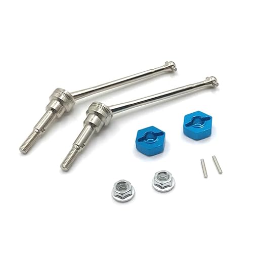 RWEQUTES for WLtoys 1/12 12423 12427 12428 RC Automotive Metall Upgrade, modifizierte vordere Antriebswelle (CDV) und 12-mm-Kupplungssatz(Blauw) von RWEQUTES