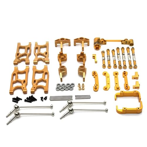 RWEQUTES FOR WLtoys 144010 144001 144002 124017 124016 124018 124019 RC Car Metal Upgrade Parts Modified 12-teiliges Set, 5 Farben (Gold) von RWEQUTES